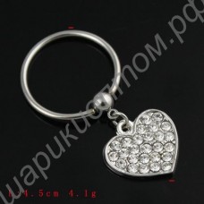 Кольцо для соска Ring Costume Crystal Piercing Alloy Heart